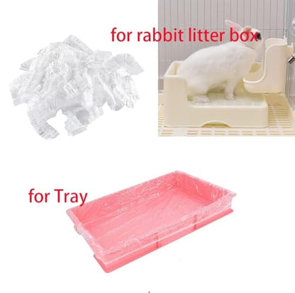50 Pcs Disposable Rabbit Cage Liner Plastic Toilet Film Leak-Proof for Small Animals Bunny Guinea Pig Bird Cage Liners Litter Box Crate Tray Drawer Quick Cleanup Essentials Indoor (X-Large) - size: Extra Large-Standard
