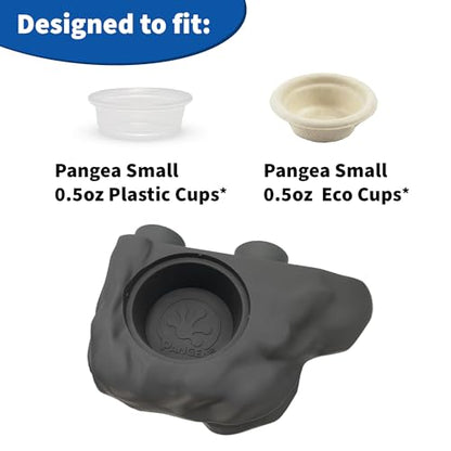 Pangea Black Silicone Gecko Feeding Ledge & 100 .5oz Small Plastic Food & Water Cups Bundle