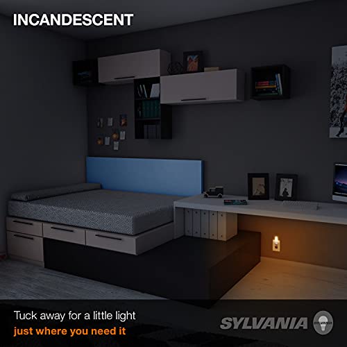 Sylvania Incandescent 4W C7 Night Light Bulb, E12 Candelabra Base, 15 Lumens, Frosted Finish, 2850K, White - 4 Pack (13553) - color: Frosted Finish