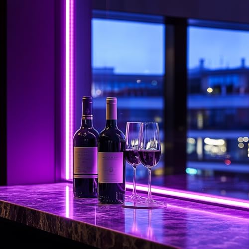 LED Strip Lights 24V COB Purple 16.4ft (No Power Supply) | Super Bright, Dotless High Density 14W/m, 8mm Width Cuttable Flexible, Home DIY Commercial Decoration - color: Purple (Only LED Strip)