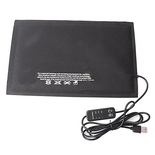 GLOGLOW USB Heating Mat for Turtles Lizards Reptiles Heating Pad, 3 Level Temperature Adjustable USB Mat for Turtles Lizards Small Animals Crawler Temperature Control Equipment (M)