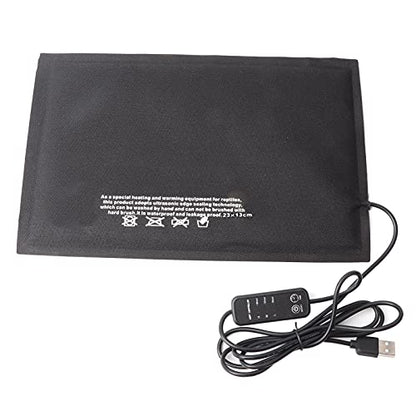 GLOGLOW USB Heating Mat for Turtles Lizards Reptiles Heating Pad, 3 Level Temperature Adjustable USB Mat for Turtles Lizards Small Animals Crawler Temperature Control Equipment (M)