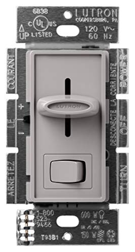 Lutron Skylark LED+ Dimmer Switch for Dimmable LED, Lutron Dimmer Switch For Halogen and Incandescent Bulbs, 150W/Single-Pole or 3-Way, SCL-153P-GR, Gray - color: Gray