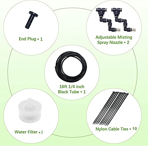 Moistenland Reptile Terrariums Misting Accessories kit, 20 pcs