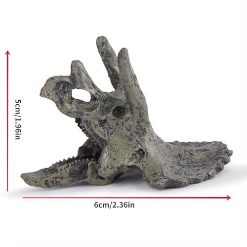 Resin Animal Head Bone Skull Statue for Lizards Terrarium Reptile Hide Cave Aquarium Fish Tank Landscape Decor Ornament