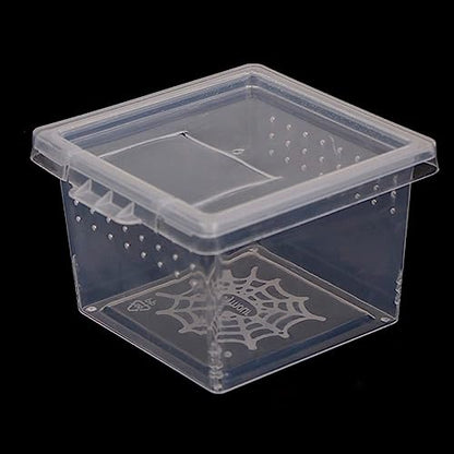 Small Reptile Breeding Box for Reptiles Small Snake Turtle Spiders Geckos Frogs Breeding Box Case Feeding Hatching Container Transparent(C) - style: C