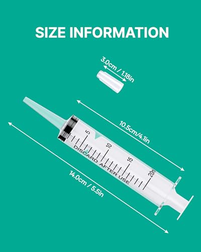 JollyMate 30 Pack 20ml Oral Syringe for Liquids, 20cc Oral Syringes without Needle with Cap Individually Wrapped for Pet Feeding, Scientific Labs, Measuring Liquids, Oil & Glue Dispenser - style: 20ml