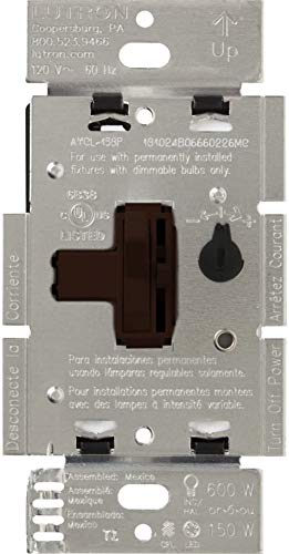 Lutron Ariadni/Toggler LED+ Dimmer Light Switch for Dimmable LED, Halogen and Incandescent Dimmer Switch, 150W, Single-Pole/3-Way, AYCL-153P-BR, Brown - color: Brown, size: 1 Pack