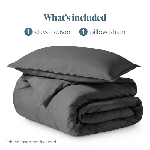 Bare Home Bedding Duvet Cover Extra Long Size - Premium 1800 Super Soft Collection - Lightweight, Cooling Duvet Cover - Soft Breathable Bedding (Twin/Twin XL, Grey) - color: 04 - Grey (No Comforter), size: Twin/Twin XL