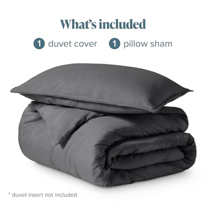 Bare Home Bedding Duvet Cover Extra Long Size - Premium 1800 Super Soft Collection - Lightweight, Cooling Duvet Cover - Soft Breathable Bedding (Twin/Twin XL, Grey) - color: 04 - Grey (No Comforter), size: Twin/Twin XL