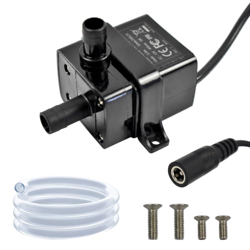 CONQUERALL Fountain Pump DC 12V 63GPH 9.8ft 5W Submersible Pump with 3.3ft Tubing for Solar Water Heater Circulation - color: 12v 5w 240l/H 3m Head
