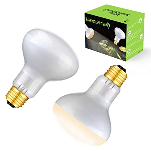 75W Basking Spot Daylight Lamp UVA Reptile Heat Bulb Soft White Sun Lamp for Reptile & Amphibian - 2 Pack