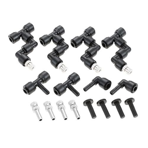 4 Pack 1/4'' Reptile Mister Nozzles, Reptile Fine Mist Foggers for Full Water Coverage, Replacement Micro Spray Nozzles for Terrarium Tanks