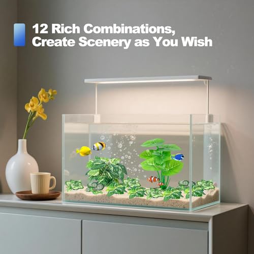 CousDUoBe 12 Pcs Betta Fish Tank Decor，Silk Aquarium Plants Green Fish Tanks Decoration Plants, Aquarium Decorations Green Plants - size: 12 Pcs Silk Aquarium Plants（Style A）