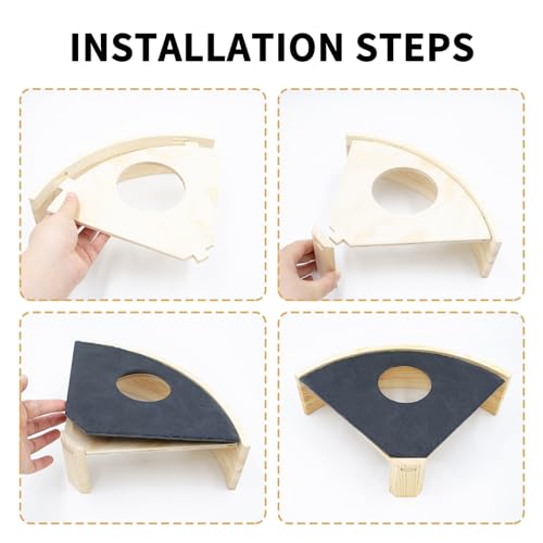 Reptile Basking Platform, 8" Corner Slate Rock Hide Cave for Leopard Geckos, Bearded Dragons, Hermit Crabs and Small Snakes, Underground Shelter Cave, Reptile Tank Accessories
