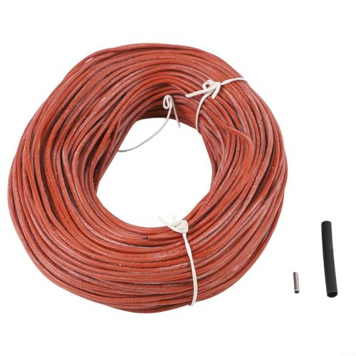 Carbon Fiber Heating Wire, Silicone Infrared Heating Cable, 12K 33 Ohm/M, Far Infrared 8-18UM, 200C Heat Resistant, Red Electric Floor Warmth(100 m) - size: 100 m