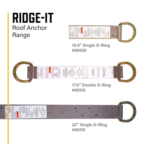 Guardian 00510 Double D Ring Ridge-It Roof Anchor Zinc-Plated Stainless Steel OSHA and ANSI Compliant 18 inches - size: 18'', style: Double D-Ring