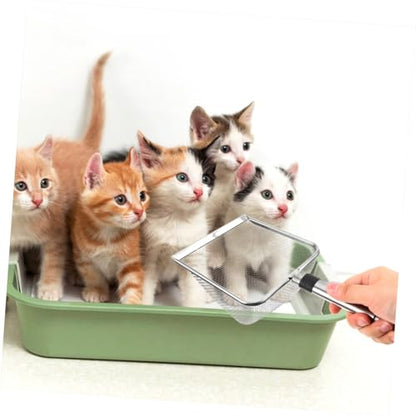 Stainless Steel Cat Litter Scoop with 2.8mm Mesh Large 28.5x14x6cm Sturdy Shovel for Clumping Litter and Pet Waste Cleaning
