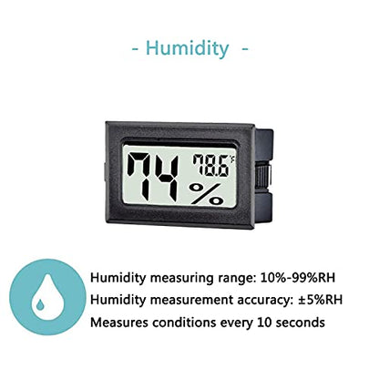 12 Pack Mini Digital Thermometer Hygrometer Indoor Temperature and Humidity Gauge Meter Monitor Fahrenheit (℉) for Humidor,Greenhouse,Reptile Tank,Home,Jars