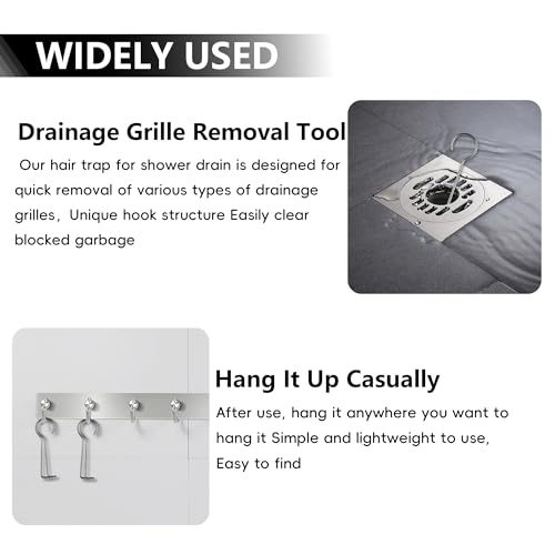Drain Key Lifting Hooks Stainless Steel Drain Grate Lifting Key (10 Pack) | This drain key fits strip, square and concealed floor drains, delivering versatile use for bathroom maintenance
