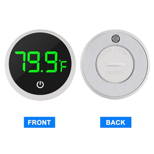 3Pcs Digital Aquarium Thermometer Fish Tank Digital LED Display Thermometer Fahrenheit Aquarium Temperature Sensor with LED Touch Screen for Aquarium Glass Containers Plant Reptile Turtle Tank - color: 3pcs round-white