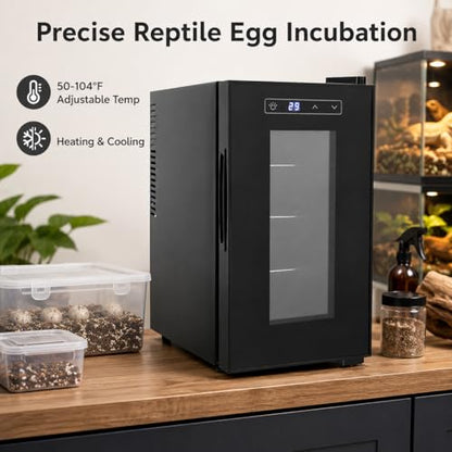 Cabinet Incubators for Hatching Eggs, 23L Scientific Lab Incubator Reptile Egg Incubator for Hatching Chicks, Reptile Incubator Cooling and Heating 10-40°C Temperature Control for Turtle Lizard Snake