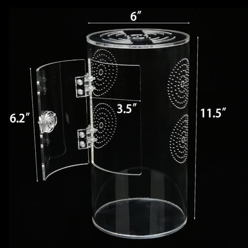 Jumping Spider Enclosure, 11.5”*6”*6”, Air Hole 3/64" Micro Habitat Terrariums, Arboreal Reptile Tank with Front Opening Door,Tarantula Enclosure, Plant Greenhouse
