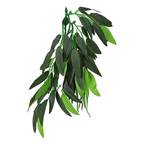 Artificial Reptile Plants Lifelike Plastic Plant Hanging Leaves Decoration with Suction Cup for Reptile Terrarium Fish Tank (T-044F) - size: T-044F