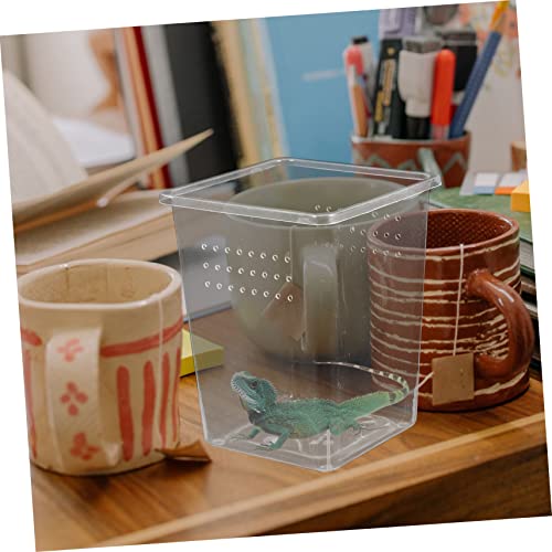 Amosfun 9pcs Spider Breeder Boxes Transparent Small Enclosures for Tarantula and Scorpion Incubation Feeding Tanks Ventilation for Reptile Habitats