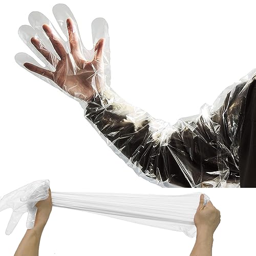 50PCS Disposable Gloves, Long Sleeve Gloves, Cow Examination, Cleaning, Hunting, Field Dressing and Gardening Gloves