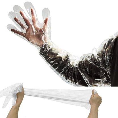 50PCS Disposable Gloves, Long Sleeve Gloves, Cow Examination, Cleaning, Hunting, Field Dressing and Gardening Gloves
