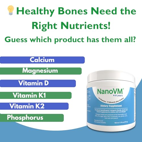 4-8 Years, Allergen-Free Kids Multivitamin, Unflavored Powdered Vitamins, Multivitamin Powder with 14 Vitamins & 13 Minerals, Low-Carbohydrate Vitamin Supplements, 275g - Solace Nutrition - style: 4-8
