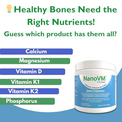 4-8 Years, Allergen-Free Kids Multivitamin, Unflavored Powdered Vitamins, Multivitamin Powder with 14 Vitamins & 13 Minerals, Low-Carbohydrate Vitamin Supplements, 275g - Solace Nutrition - style: 4-8