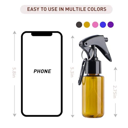 TANSHINE Small Spray Bottle 50ml, Travel Size Mini Fine Mist Water Spray Bottles, Portable Hand Sanitiser Alcohol Spray Bottle, Plastic Refillable Empty Face Mister Spray Bottles with Clip, 5pcs - color: Colourful