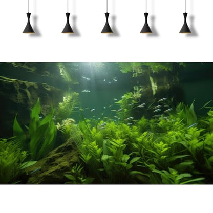 2 Packs Underwater Aquarium Background Lush Green Aquatic Plants Fish Tank Background Undersea Stone with Moss Tropical Reptile Tank Backgrounds Under The Sea World Aquarium Backgrounds 30x12in - color: Dark Green, size: 30(W)x12(H)in