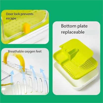 Reptile Tank Observation and Feeding Box for Ecological Turtle Hatching Animals Easy Assembly