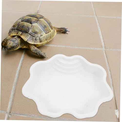 Totority Reptile Water Dish and Bathing Pool Capacity Turtle Bowl for Soaking and Feeding Material Elegant Design for Tortoise and Lizard Habitat