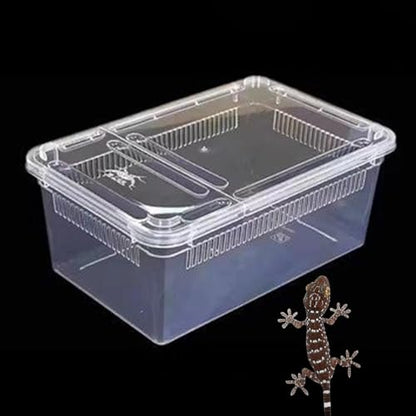 Reptile Breeding Case Lightweight Clear Feeding Box Reptile Habitat Portable Animal Container PP Material Suitable for Feeding Pets hatchling Raising, Style C - size: Style C