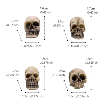 Acekey Mini Halloween Skulls - 40PCS Resin Skeleton Heads for Halloween Decoration, Crafts, Miniature, Vase Fillers, Gothic Home Decor and Spooky Diorama Projects