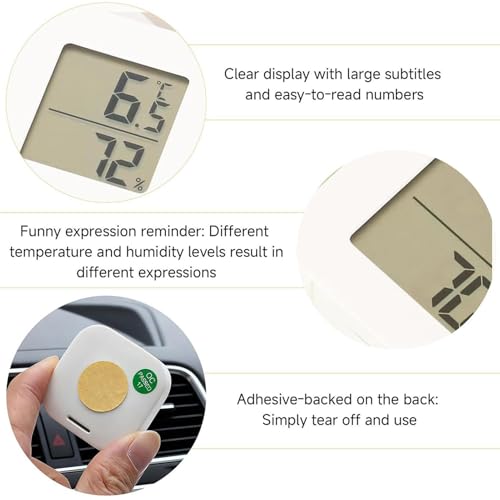 Moisture Meter - Battery Operated Gauge Hydrometer for Accurate Indoor Humidity and Temperature, Compact Design with Easy Read Display, Meter for Terrarium Incubator Greenhouse Bedroom Indoor
