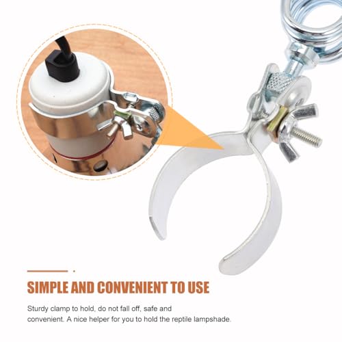 HANABASS Reptile Lamp Fixture Clamp Aluminum Stand Heat Lamp Holder Lamp Clip for Bearded Dragons Tortoises Geckos Safe Easy