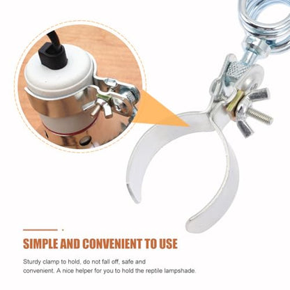 HANABASS Reptile Lamp Fixture Clamp Aluminum Stand Heat Lamp Holder Lamp Clip for Bearded Dragons Tortoises Geckos Safe Easy