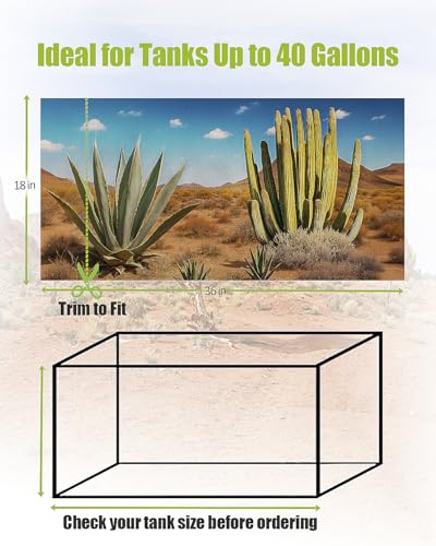 3 Pcs Reptile Background for Terrarium 40 Gallon, Bearded Dragon Tank Background 36x18 inches, Leopard Gecko Tank Accessories, Desert, Jungle, Rocky Style Terrarium Supplies Décor