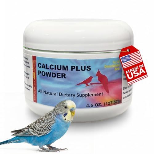 Morning Bird Calcium Plus Powder for Birds 4.5 oz – Calcium Supplement with Essential Vitamins & Minerals – Supports Bone Health, Muscle Function & Digestive Balance – Easy-to-Mix Calcium Formula - size: 4.5 Oz