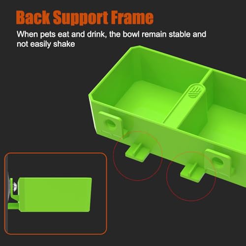 DONGKER Reptile Feeding Ledge,Square Dual-Compartment Reptile Water Food Bowl with 2 Suction Cup for Bearded Dragon Lizard Turtle Tortoise - size: L 5.5"x3.3"x1.4"