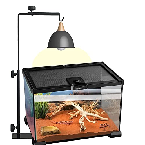 Reptile Lamp Stand,Lizard Heat Lamp Stand Height Adjustable 14.17-24.01" Floor Lamps Bracket Reptiles Tank Light Support for Reptile Glass Terrarium Amphibians Terrestrial Invertebrates Vivarium
