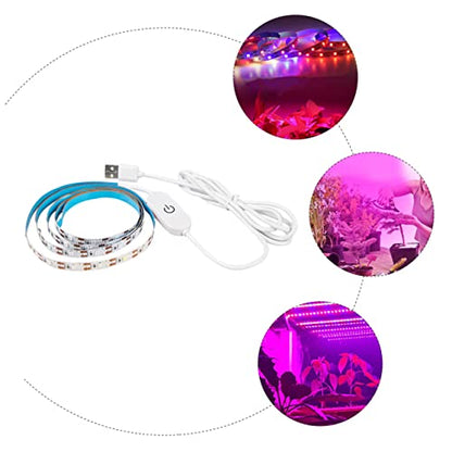 VICASKY USB Full Plant Growth Lamp Strips Waterproof LED Grow Light Strips Adjustable Brightness for Indoor Plants 5V Touch Control for Greenhouse Lighting