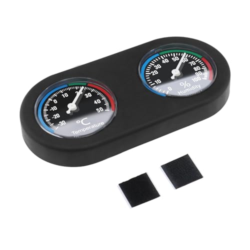 Reptile Thermometer Hygrometer 2 in 1 Mini Round Shape Dual Dial Thermometer and Humidity Gauge for Terrarium Lizard Spider Chameleon Pet