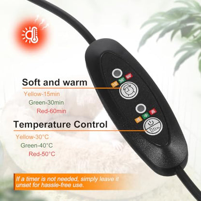 USB Heating Pad for Small Pets Reptile Heat Mat with Temp 5.5 Inch Thermal Insulation Mat for Hamsters Squirrels Rabbits Birds, Adjustable Terrarium Warm Cushion