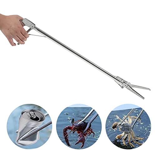 Alomejor 30in Aquarium Tweezers Fish Long Reach Tongs for Crab Seafood Octopus(Straight Clip)